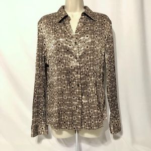 Dress Barn Women’s Geometric Long Sleeve Blouse L